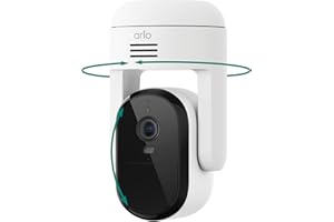 Arlo Essential Pan Tilt Security Camera 2K - Wired Plug-in Power Outdoor Camera, Person Recognition, Package Detection, Animated Preview, 1-Month Trial of Secure Plan, Auto Motion Tracking, 1 Cam
