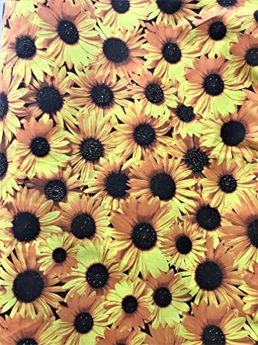 All Over Sunflower Poly Cotton Print Fabric by The Yard
