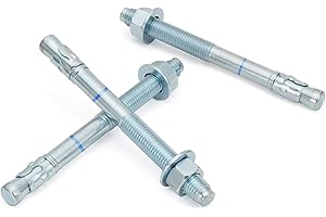 HROMIGRY 3/4" x 10" Concrete Anchors (10 Pack) 3/4 inch Wedge Anchors Bolts Zinc Plated