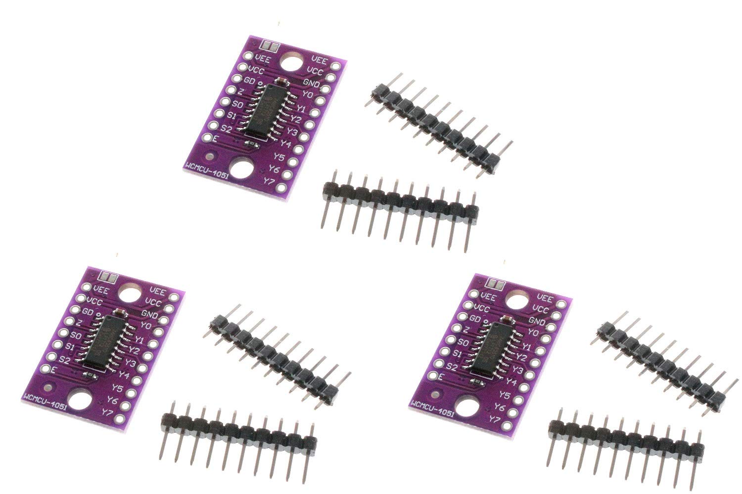 DollaTek 3Pcs 74HC4051 8-Channel-Mux Analog Multiplexer Selector Module