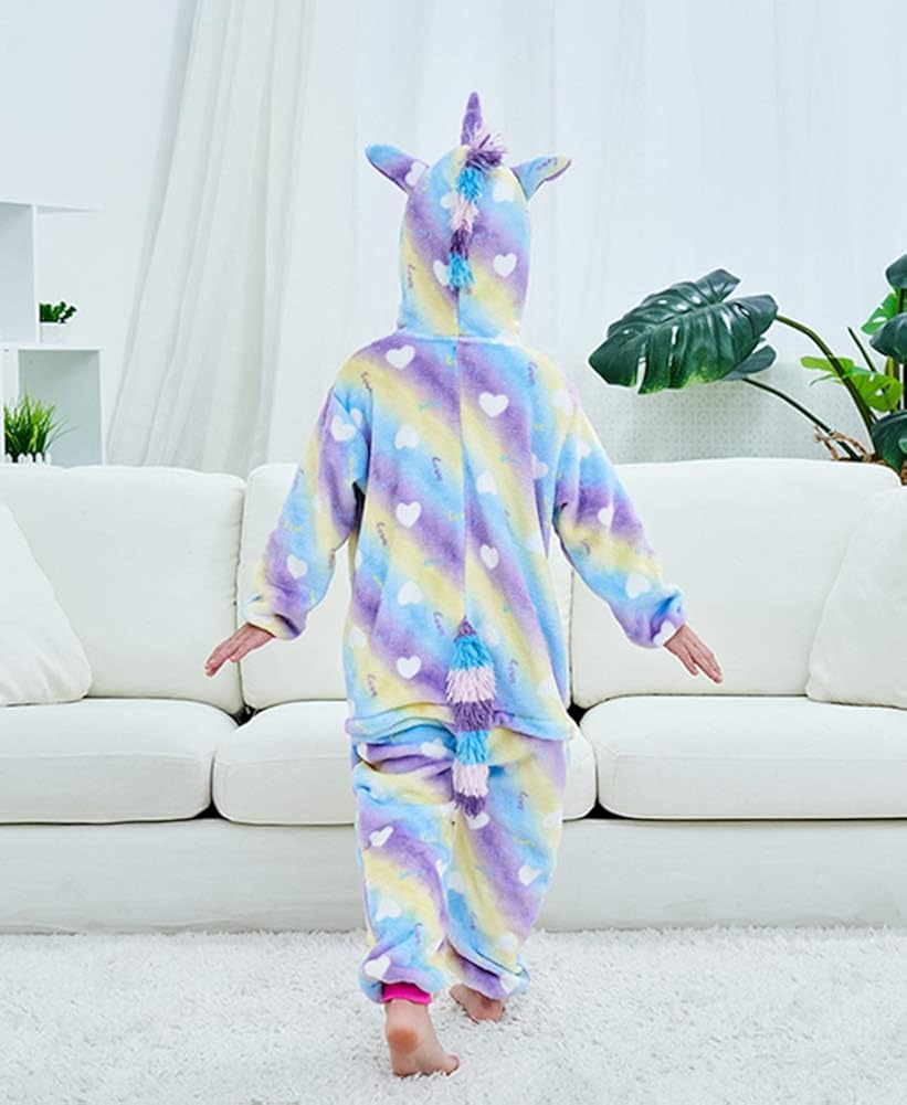 FuzzyCosplay Kids Unicorn Costume Animal Pajamas Halloween Cosplay Xmas Gifts: Clothing