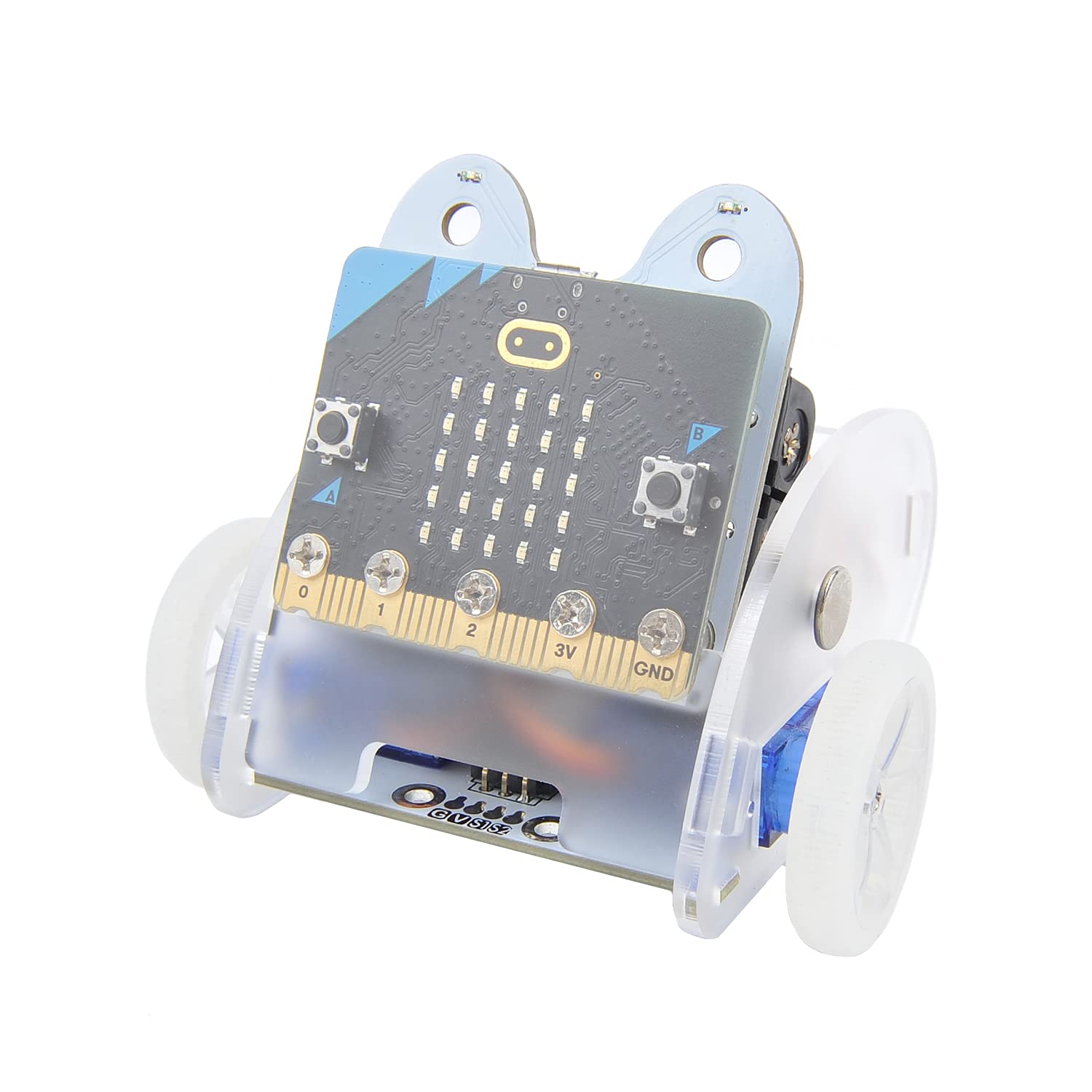 ELECFREAKS microbit Ring:bit Car Kit BBC Micro:bit Car, DIY Programmable Robot Kit for STEM Educational Project, Micro:bit Coding Starter car kit with Wiki Tutorial(Without Micro:bit)