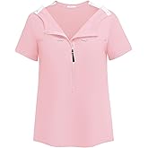 Deyeek Chemo Shirts for Port Access Women 2 Side Snap Short Sleeve Shoulder Surgery Rotator Cuff Dialysis Recovery Shirts