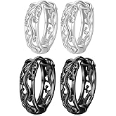 Jemant Dragon Hoop Earrings For Men Black Silver Small Gothic Punk Hip Hop Cool Viking Dragon Stainless Steel Hoop Earrings For Men Boyfriend