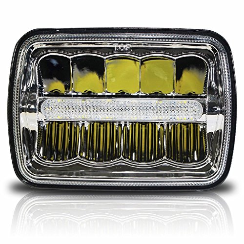 7x6 LED Headlights HID Light Bulbs Crystal Clear Sealed Beam Headlamp w/DRL 7