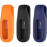 Ermorgen 3-Pack Clips Compatible with Google Fitbit Air | Portable Replacement Clip Holder Accessory for Google Fitbit Air Fitness Tracker Accessory &ndash; Orange/Black/Blue