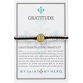 My Saint My Hero Gratitude Hand-Woven Bracelet - Black/Gold Metallic