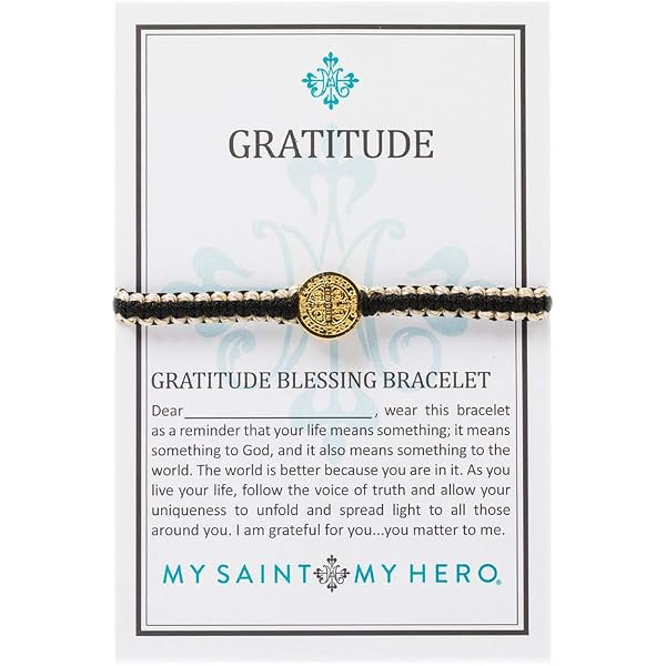 My Saint My Hero Breathe Chain Bracelet – Gold-Tone Benedictine Medal, Adjustable 6.5 Inch Inspirational Bracelet - View #2