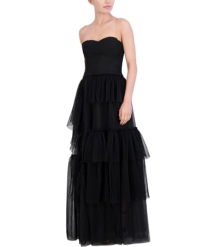 BCBGMAXAZRIA Womens Fit and Flare Floor Length Sequin Evening Gown One Long Sleeve Crew Neck Cut Out Side Slit Dress, Gold, XX-Small US : Clothing, Shoes & Jewelry