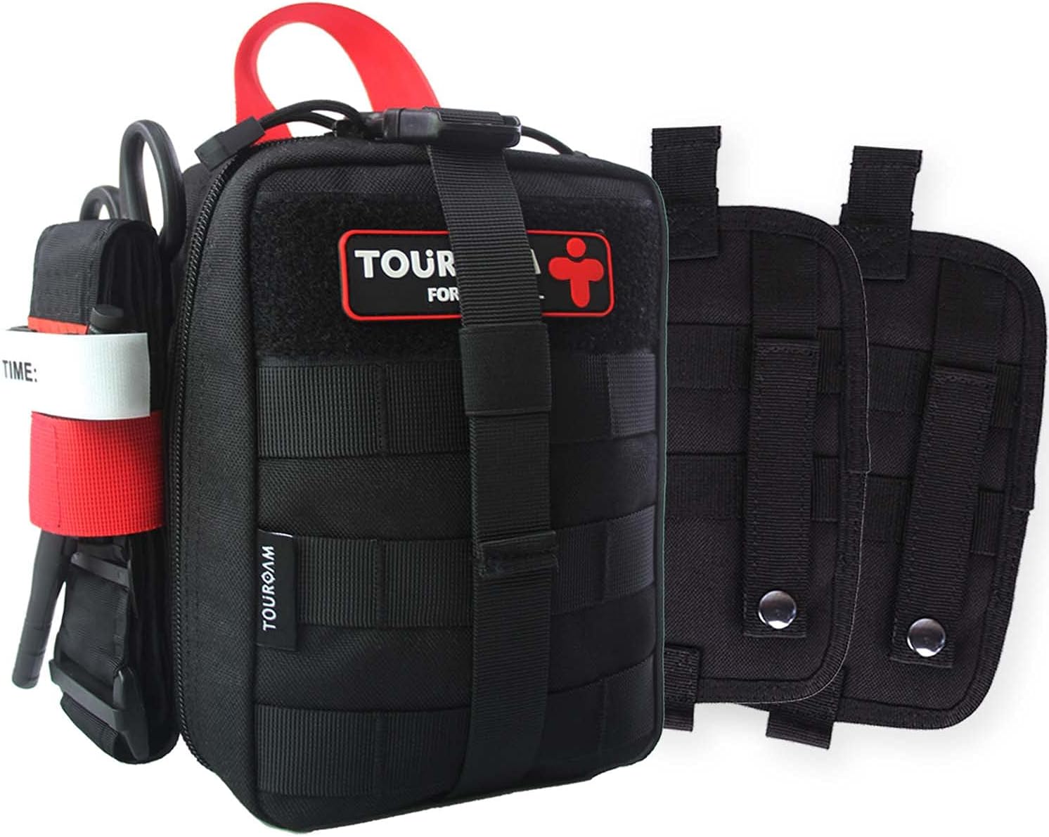 TOUROAM IFAK Med Trauma Kit, Molle Tactical Emergency First Aid Kit Survival Military, Rip-Away Field Dressing Kit with Tourniquet for Camping Hiking Bug Out : Sports & Outdoors