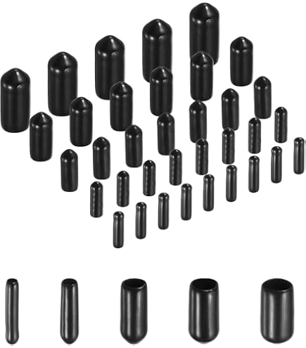 Uxcell 25pcs Black Rubber End Caps - 18mm Inner Diameter, Flexible Protectors For Furniture & Tubes