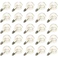 Abeja G40 Replacement Light Bulbs, 5W Clear Globe Bulb fits E12/ C7 Candelabra Screw Base Sockets, 1.5 Inch Clear Light Bulbs for Indoor Outdoor Patio Decor, 25Pack