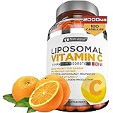 Premium Liposomal Vitamin C 2000mg - 180 Capsules –Ultra Potent High Absorption Ascorbic Acid, Supports Immune System & Colla