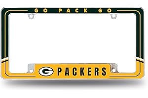 Rico Industries NFL Football Two-Tone 12" x 6" Chrome All Over Automotive License Plate Frame for Car/Truck/SUV