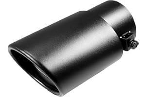 Dsycar 1.5-2.25 Inch Inlet Exhaust Tips Black, Universal Car Exhaust Pipe Modification Tail Throat Tail Pipe for 1.5"/1.75"/2"/2.25" Outside Diameter Tailpipes (Black/Straight)