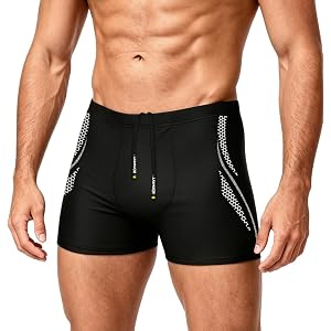 Sexy Code 1701 Men's Swim Trunks Athletic Jammers Square Leg Swimsuit Quick Dry Training Swim Shorts