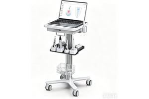 Medical Cart with Laptop Pallet and Oral Scanner Holder, Mobile Medical Trolley Dental Clinic Cart Stations with Wheels for H