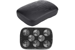 ZEEKEE Motorcycle Seat Cushion Pad for Harley Chopper Bobber Dyna Sportster Softail Touring 883 Cafe Racer Bike ATV Rear Passenger Pillion Seat Cover Airhawk Motorcycle Suction Seat Accessories Flame Pattern
