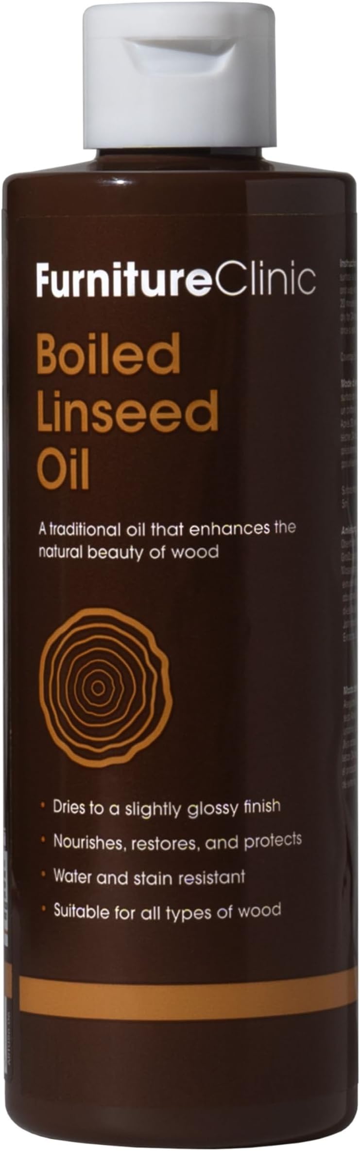 Furniture Clinic 250ml Boiled Linseed Oil Wood Finish Oak Pine Seal Enhance