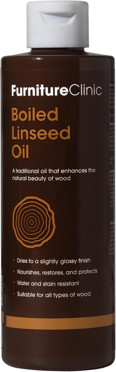 Furniture Clinic 250ml Boiled Linseed Oil Wood Finish Oak Pine Seal Enhance
