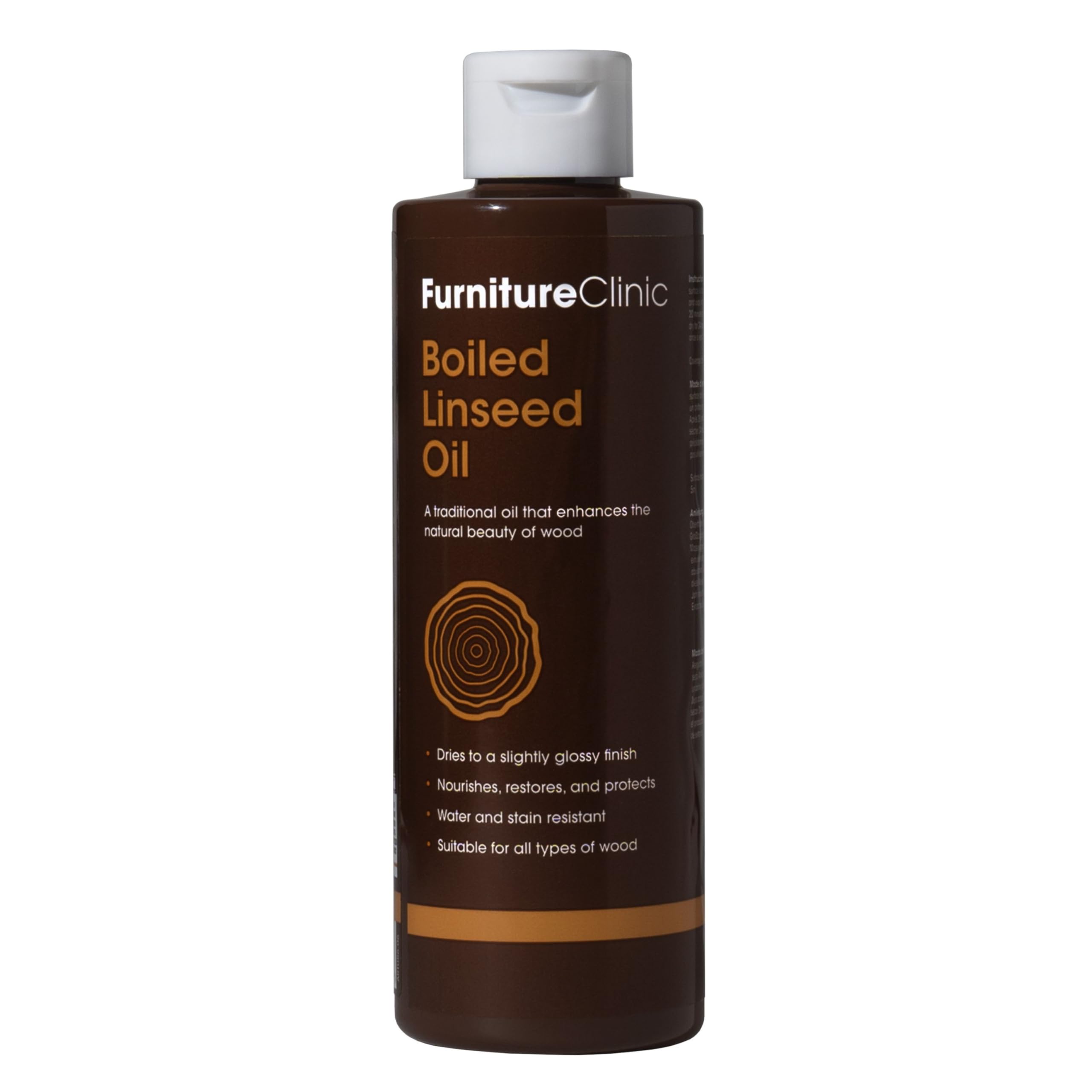 Furniture Clinic Boiled Linseed Oil for Wood 500ml - Premium Oil to Enhance, Seal & Protect The Natural Beauty of Oak, Pine & Other Wood with a Glossy Finish