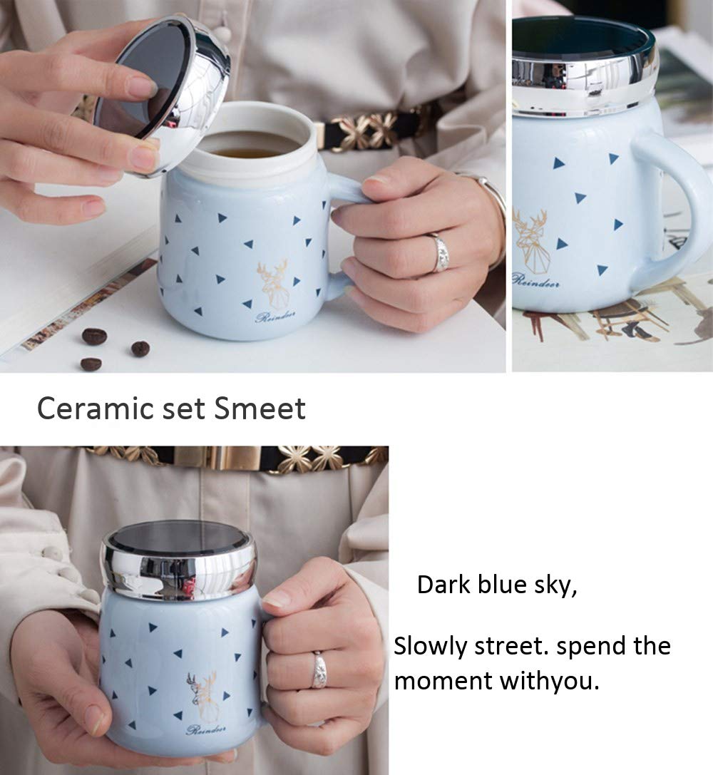 Ss Taza de 14 onzas para café/té/Coco, Juego de Tazas de cerámica ...