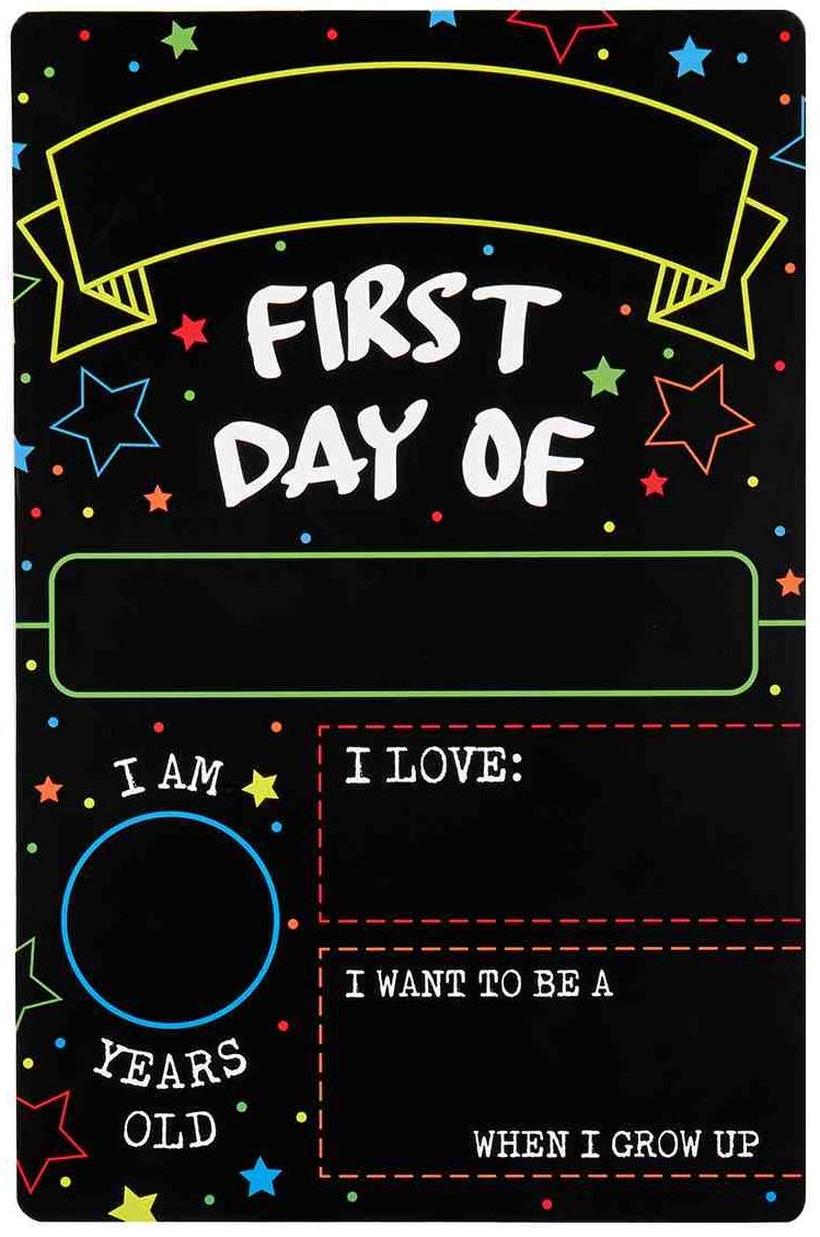 Photo 1 of First Day Last Day of School Double Sided Sign (Dry Erase Board for Liquid Chalk Markers - 12" x 7.9")