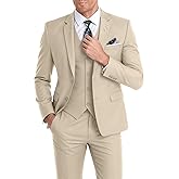 Mens Suit 3 Piece Set Slim Fit Wedding Groomsmen Suit for Men Two Buttons Suits Set Solid Jacket Vest Pants with Tie