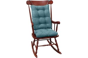 Klear Vu Omega Non-Slip Rocking Chair Cushion Set with Thick Padding and Tufted Design, Includes Seat Pad & Back Pillow with Ties for Living Room Rocker, 17x17 Inches, 2 Piece Set, Marine