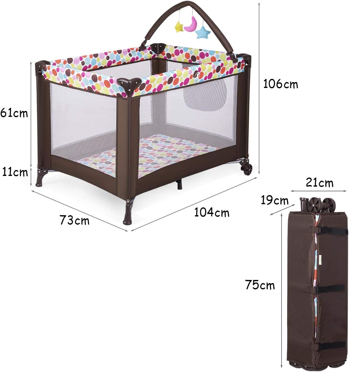 gymax foldable baby playpen