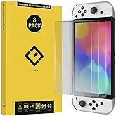 DUNSIHUI 3Pcs Switch OLED Model 2021 2023 Screen Protector 7 inch,Anti-Scratch 9H HD Clear No-Bubble Tempered Glass Screen Protector Protective Film For Switch OLED 2021 2023 7''