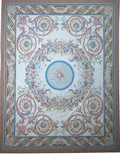 Pasargad Aubusson Hand-Woven New Zealand Wool Area Rug- 8' 0" X 10' 3"