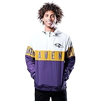 Ultra Game Men's Quarter Zip Packable Hoodie Windbreaker Jacket