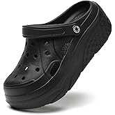 SECHRITE Womens Platform Clogs Garden Shoes Waterproof Beach Pool Sandals Summer Mules Home Slippers Shower Shoes