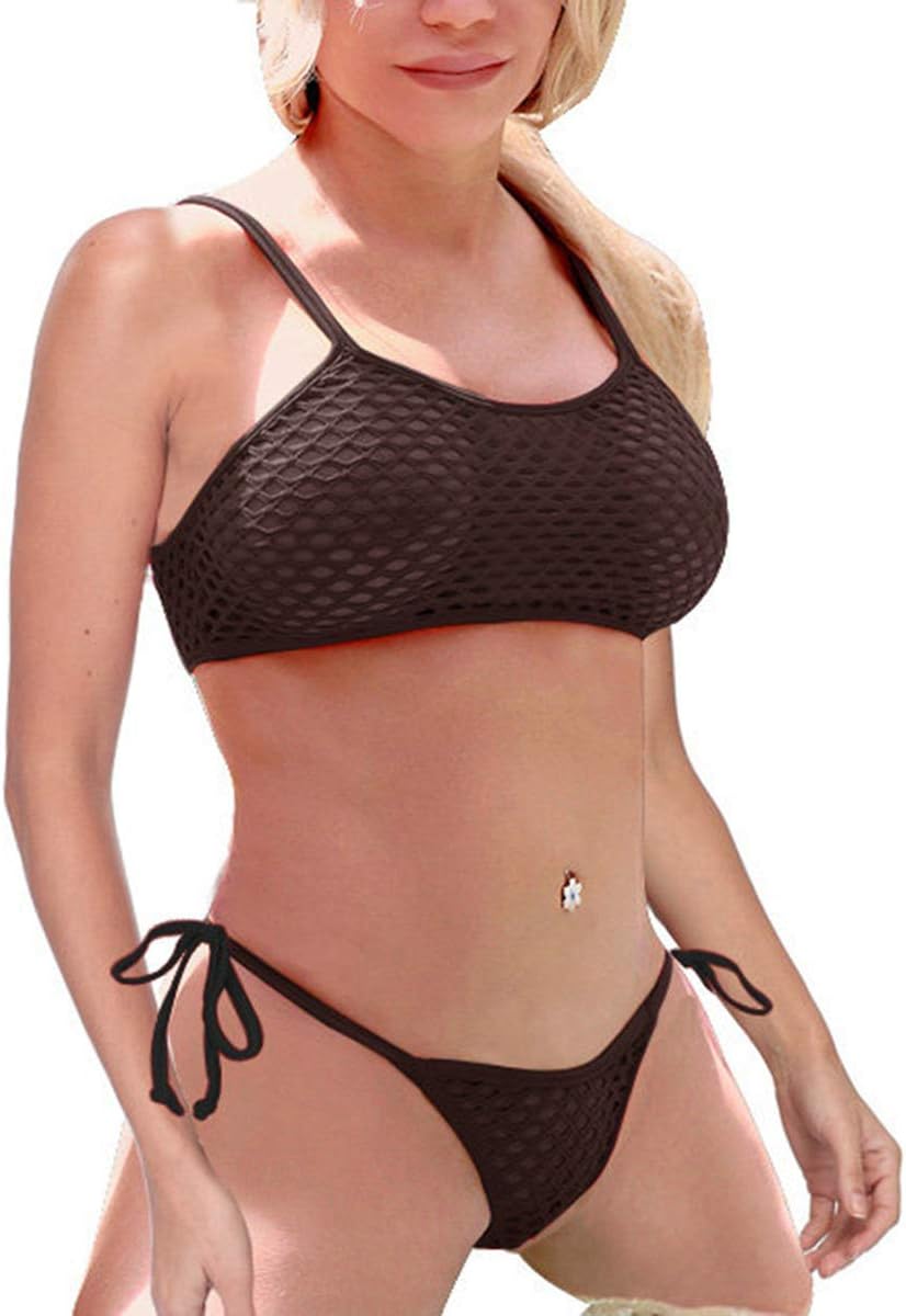 SHERRYLO Sheer Bikini See Through Bikinis Mesh Mini Micro Bathing Suit G String Thong Swimsuits for Women Swimwear
