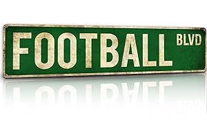 RASONUS Football Gifts for Boys 8-12 Accessories Football Stuff Wall Decor for Boys Room Football Room Gear Teen Boys Birthday Christmas Vintage Wall Sign