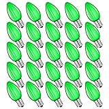 NETEHA 25 Pack C7 Green Led Replacement Christmas