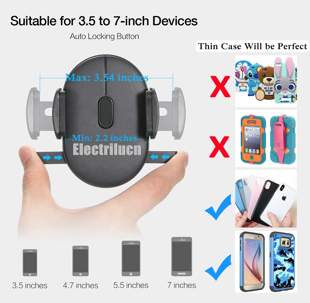 Amazon.com: Electrilucn Automatically Locking Windshield Phone Holder, Universal FIT: Electronics