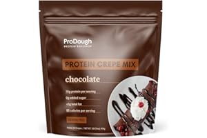 PRODOUGH PROTEIN BAKESHOP ProDough High Protein- Gluten Free French Crepe Mix, Low Carb, 8g of Protein per Serving, No Added Sugars, Keto Friendly, Makes 24 Crepes (Chocolate)