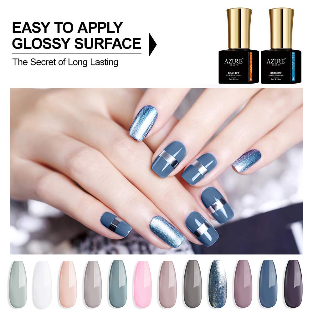 Gel Nail Polish Set - 12 Pcs 8ml Each Gel Nail with Gift Box, Soak Off Nail Art Manicure Varnish Set, Require LED UV Nail Dryer Lamp