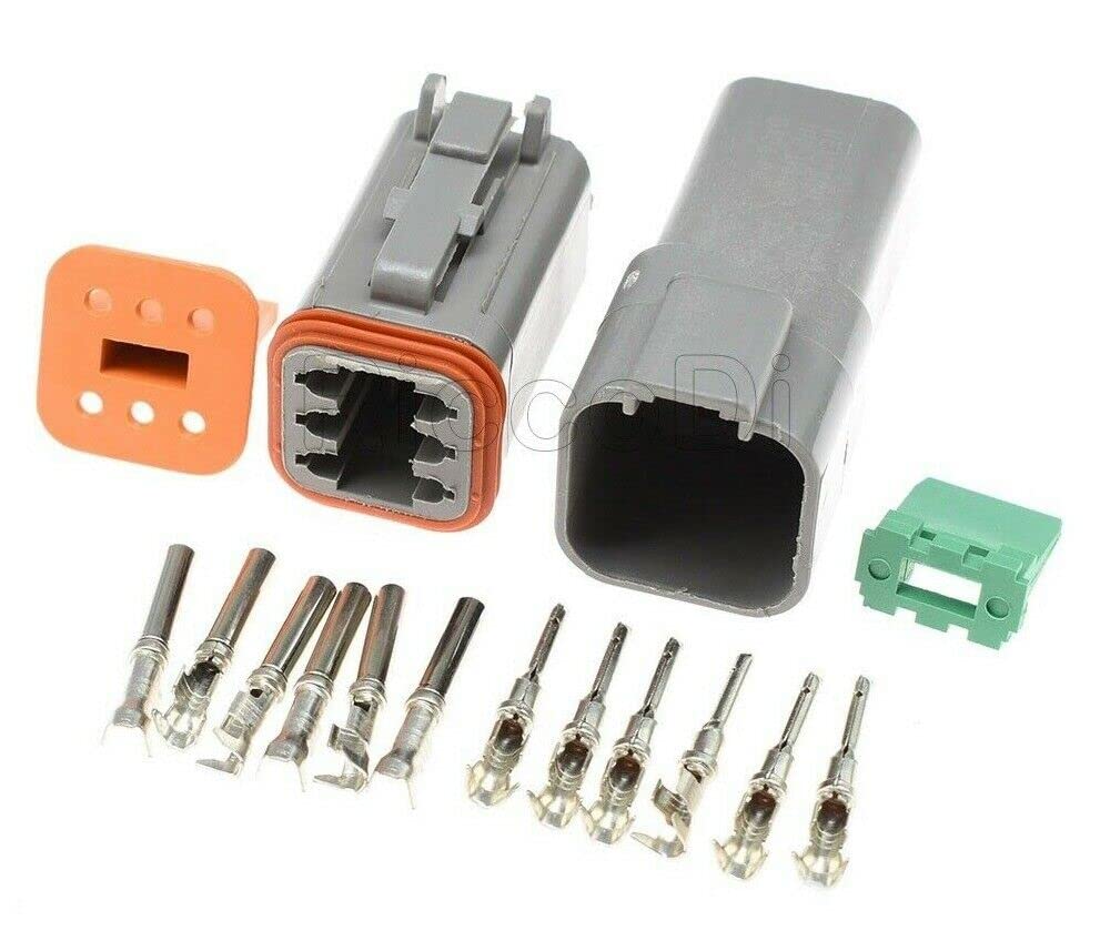 FITS DEUTSCH DT SERIES MULTI PLUG WATERPROOF CONNECTOR 2 3 4 6 8 12 WAY PIN KIT (6 Pin)