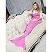 Yeahbeer Mermaid Tail Blanket, Warm and Soft with Scales Pattern for Adult Snuggled Upon the Sofa in Sweet Night (71