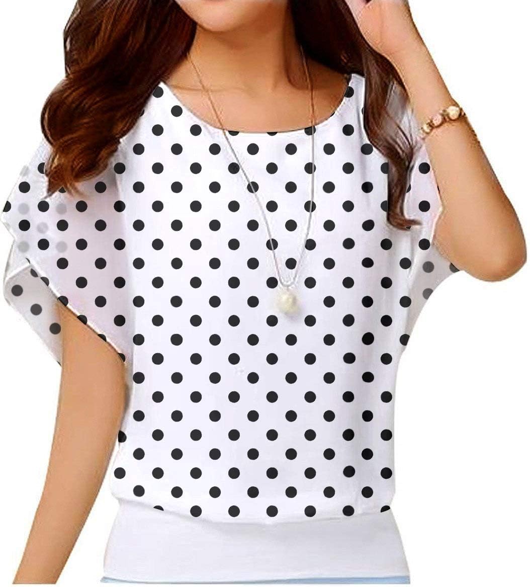 VIISHOWWomen's Summer Loose Casual Short Sleeve Chiffon Top T-Shirt Blouse