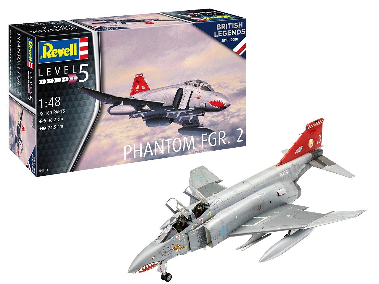 Revell 04962 1:48 British Phantom FGR.2 Plastic Model Kit, Various, 1/48