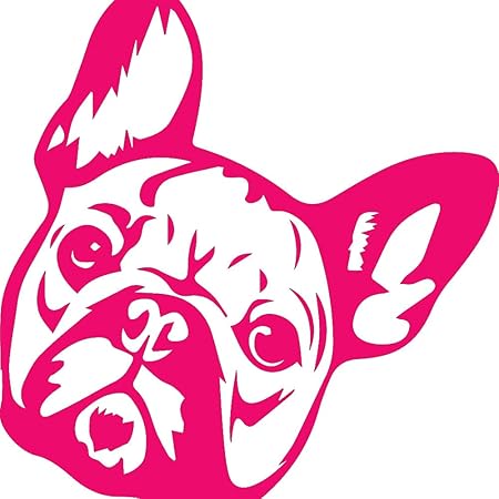 Amazon Nbfu Decals フレンチブルドッグかわいい顔1 Pink ピンク 2個セット プレミアム 防水ビニールデカール ラップトップ用ステッカー 電話アクセサリー ヘルメット 車の窓のバンパー マグ 塊茎 カップ ドア 壁飾り 車 バイク 車 バイク
