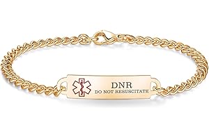 AOAMID 6.5"-8.5" Medical alert id bracelets for Women Stainless steel Medical Bracelets with Free engraving