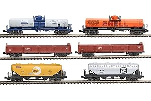 Kato N Scale Mixed Freight Train Set - 6 Car Assortment (Realistic, Unisex, Ages 14+)