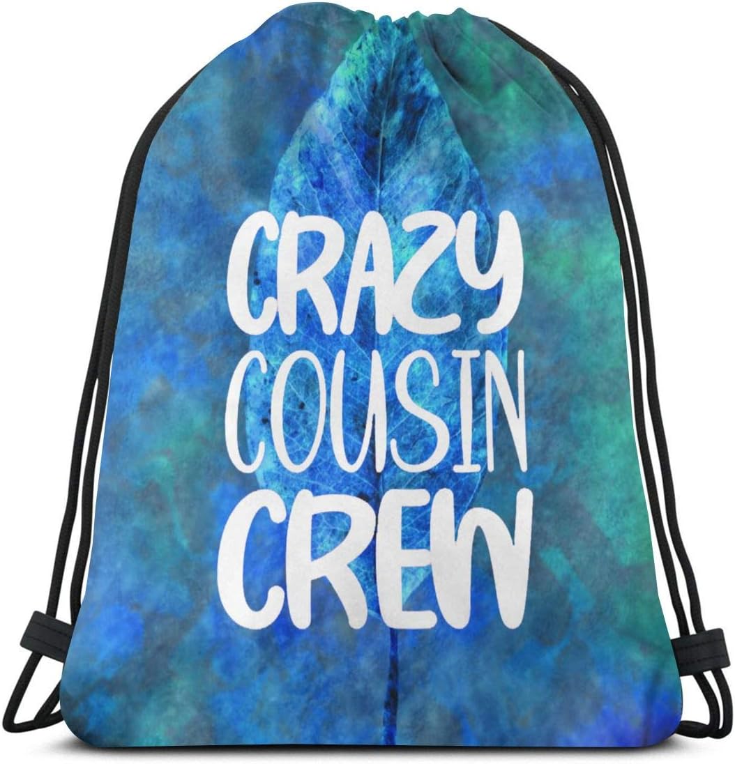 ZHKIT Drawstring Backpack Bag,Sport Cinch Sack,Gym Sack for Women Men,Crazy Cousin Crew