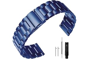 Niziruoup Stainless Steel Watch Band Quick Release Premium Brushed Matte Metal Watch Strap Bracelet 16mm 18mm 20mm 22mm 24mm Universal Stainless Steel Smartwatch Replacement Band Strap Men Women