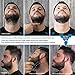 The BEARD NINJA - Beard Shaping Tool Template. Clear Shaper Guide for Lineup & Edging. Transparent Stencil Styling Goatee, Mustache & Neckline + Curve/Step or Straight Cut +Anti-Slip Grip (Blue)